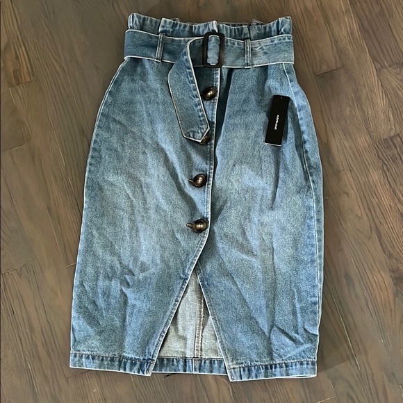 Lulus Dresses & Skirts - Lulu's Blue Denim Midi Skirt